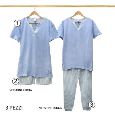 PIGIAMA TRIS COTONE DONNA GABRIELLA GUCCI S