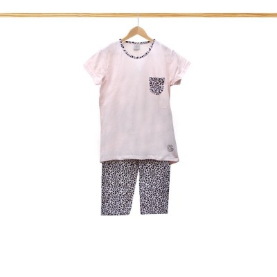 PIGIAMA DONNA PINOCC HIETTO G.G COT.CORTO ANIMALIER ROSA L