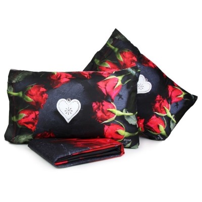 SACCO COPRIPIUMINO+ 2 FEDERE DIG.M.M.2P DIS.166-ROSE ROSSE