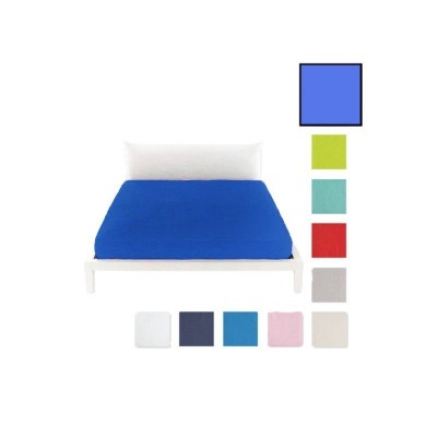 LENZUOLO SOTTO C/ANG OLI M.MARZOTTO TINTA UNITA 1P -AZZURRO