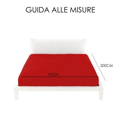 LENZUOLO SOTTO C/ANG OLI M.MARZOTTO TINTA UNITA 1P -ROSSO
