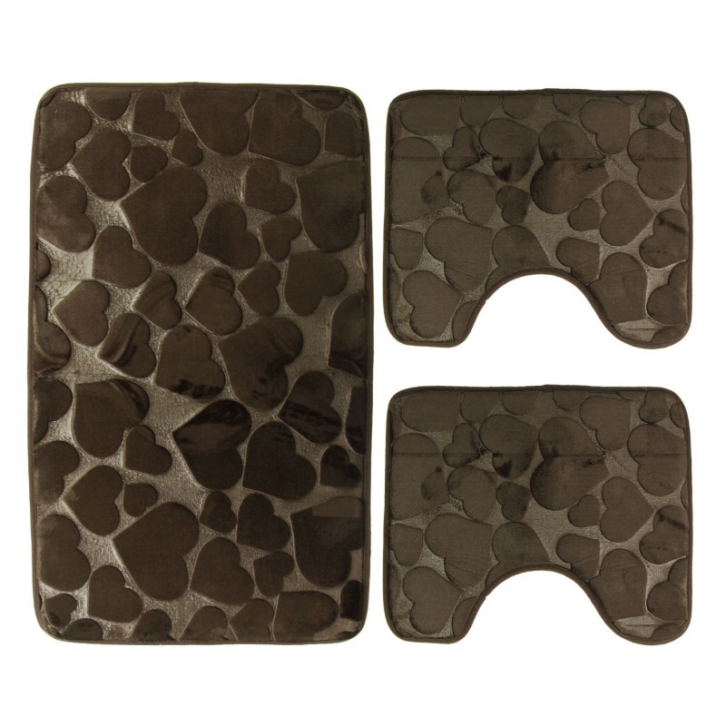 TAPPETO BAGNO TRIS A NCA HOME MEMORY ANTSC. VAR3 MARRONE S.