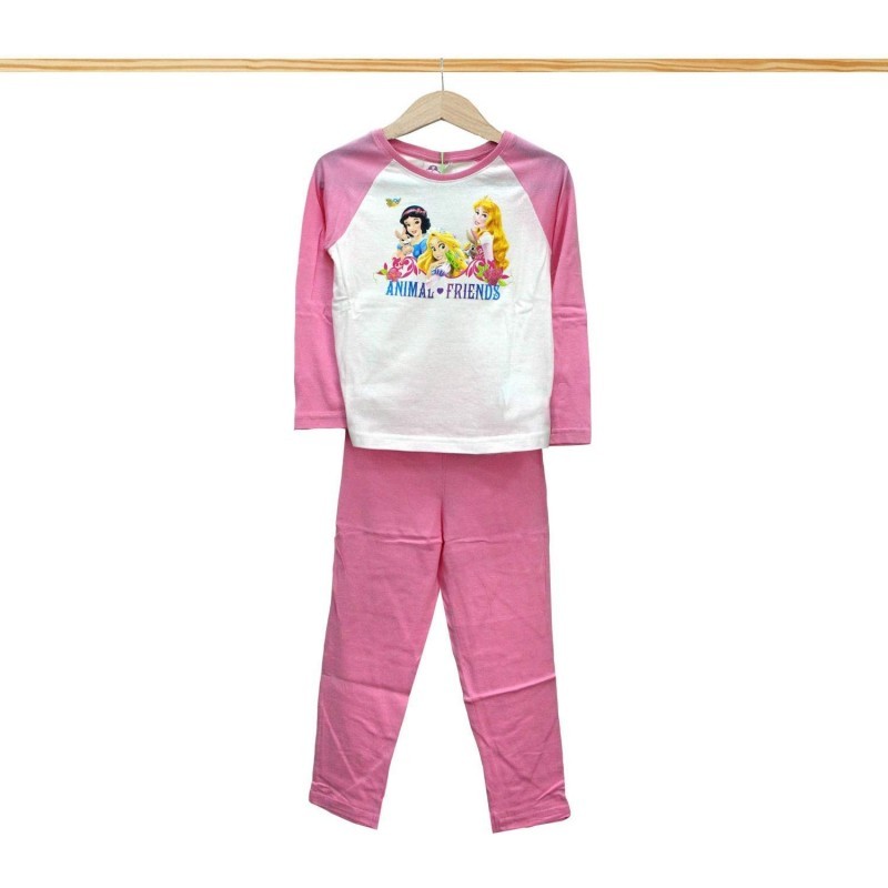 PIGIAMA LUNGO BAMBINA COTONE DISNEY PRINCESS ROSA