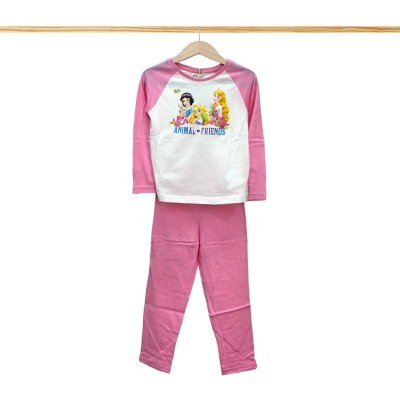 PIGIAMA LUNGO BAMBINA COTONE DISNEY PRINCESS ROSA
