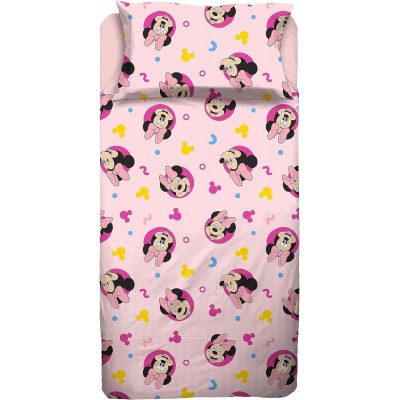 COMPLETO LETTO BAMBINA IN COTONE DISNEY MINNIE MOUSE PER LETTO SINGOLO