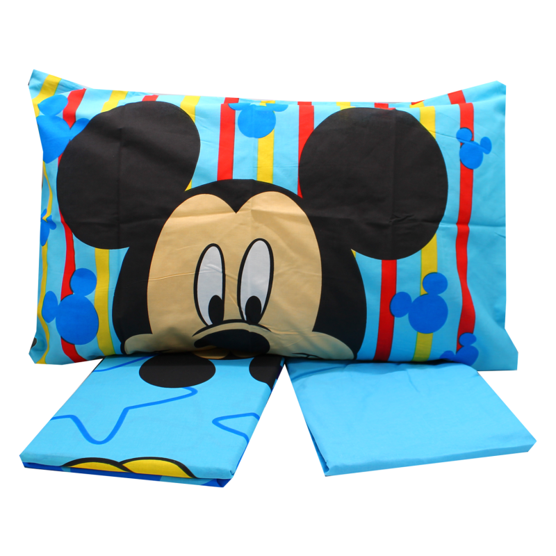 COMPLETO LETTO BAMBINO IN COTONE DISNEY TOPOLINO PER LETTO SINGOLO