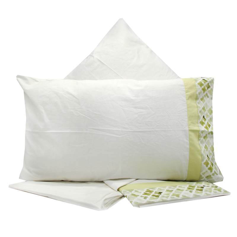 COMPLETO LETTO ADERA  2P C/BALZA STAMPATO VARIANTE 1 VERDE
