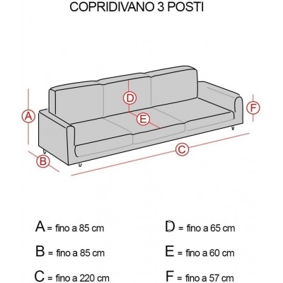 COPRIDIVANO ELASTICIZZATO LOVETESSILE PER DIVANO 3 POSTI