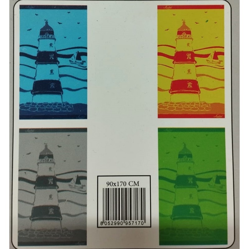 TELO MARE SPUGNA LIABEL ART. FARO 90x170CM VERDE/LIME