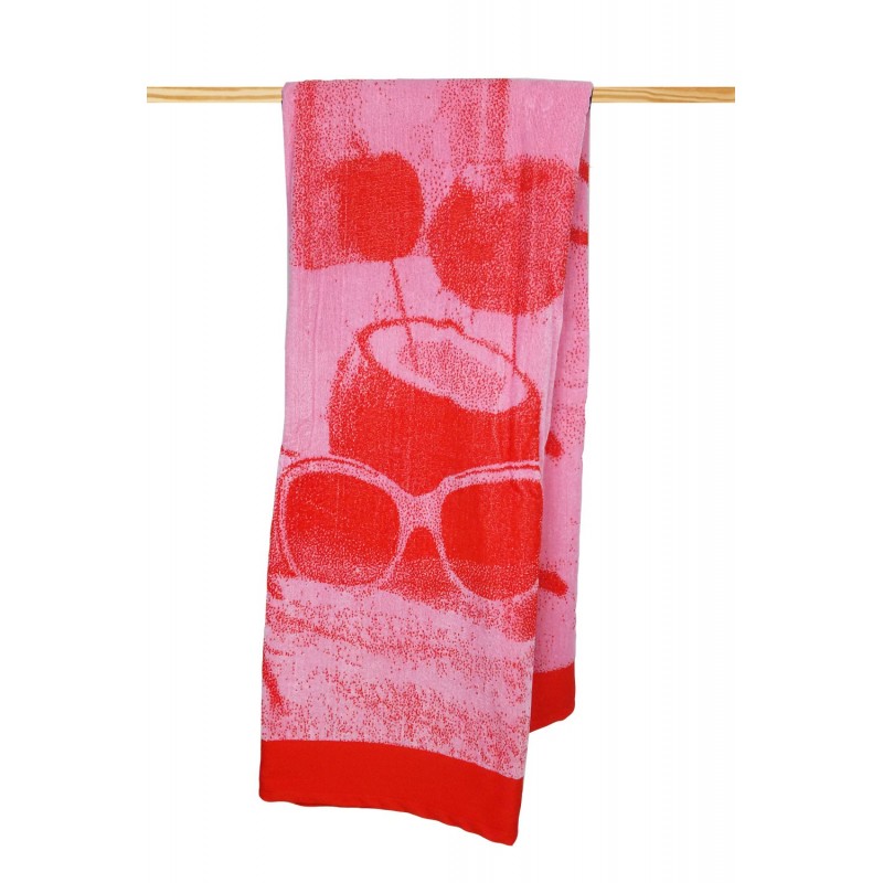 TELO MARE SPUGNA LIABEL ART. COCCO 90x170CM ROSSO/ROSA