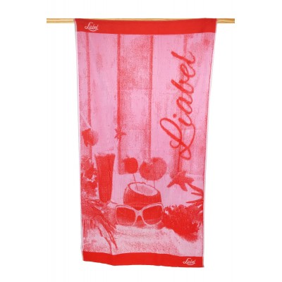 TELO MARE SPUGNA LIABEL ART. COCCO 90x170CM ROSSO/ROSA