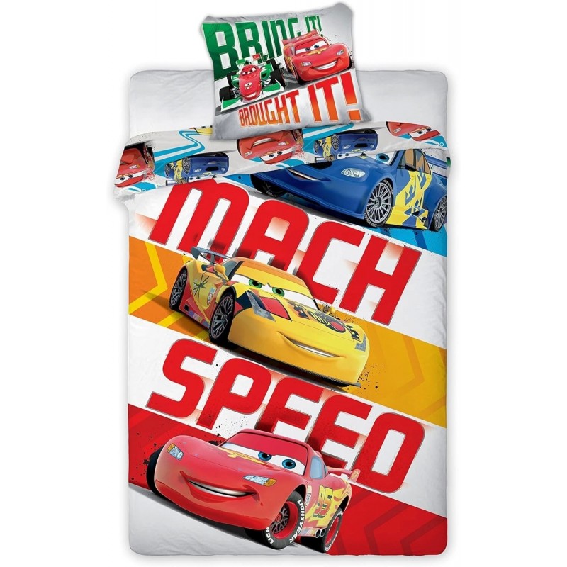 SACCO COPRIPIUMINO PER LETTO BAMBINO CON 1 FEDERA DISNEY CARS 140X200 CM