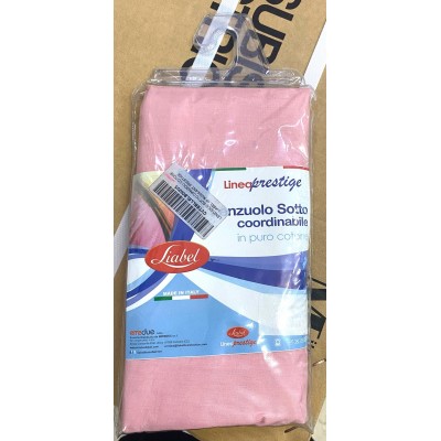 LENZUOLO SOTTO C/ANG OLI COTONE LIABEL 1P ROSA ANT. PRESTIGE