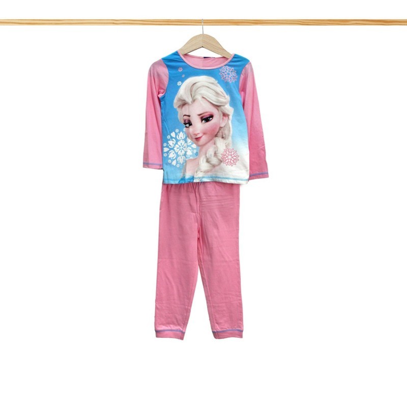 PIGIAMA LUNGO IN COT ONE DISNEY FROZEN ROSA/CELEST 5A SQE2002